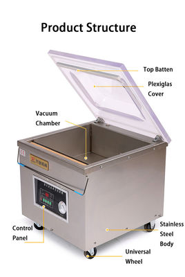 DZ-350 Desktop Double Chamber Vacuum Packer για αυτοσυσκευαστικές σακούλες και συσκευασίες durian